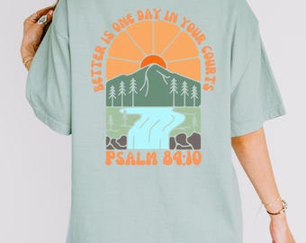 詩篇84章 クリスチャンTシャツ：コンフォートカラー 聖書の詩句Tシャツ