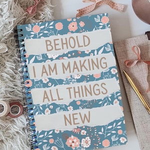 Floral Scripture Spiral Notebook: Christian Bible Study Journal