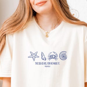 Christliches nautisches T-Shirt - Psalm 95: 5 Bibel Vers Ocean Tee