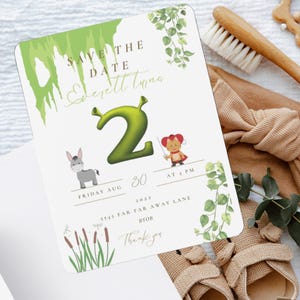 Shrek kids birthday party or baby shower invite customizable