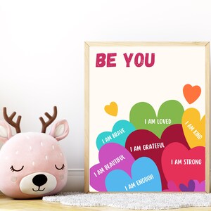 Positive Affirmation Poster, Therapy Office Décor, Mental Health, Calming Corner, School Psychology, CBT, Affirmation Gift, Digital Download