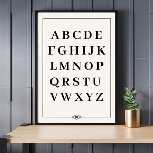 Minimalistic Alphabet Print | Gender Neutral Wall Art Print | Vintage Nursery Art | ABCs Wall Art | Baby Room Decor | Digital Download