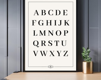 Vintage Alphabet Print: Minimalist ABCs Wall Art (Digital Download)