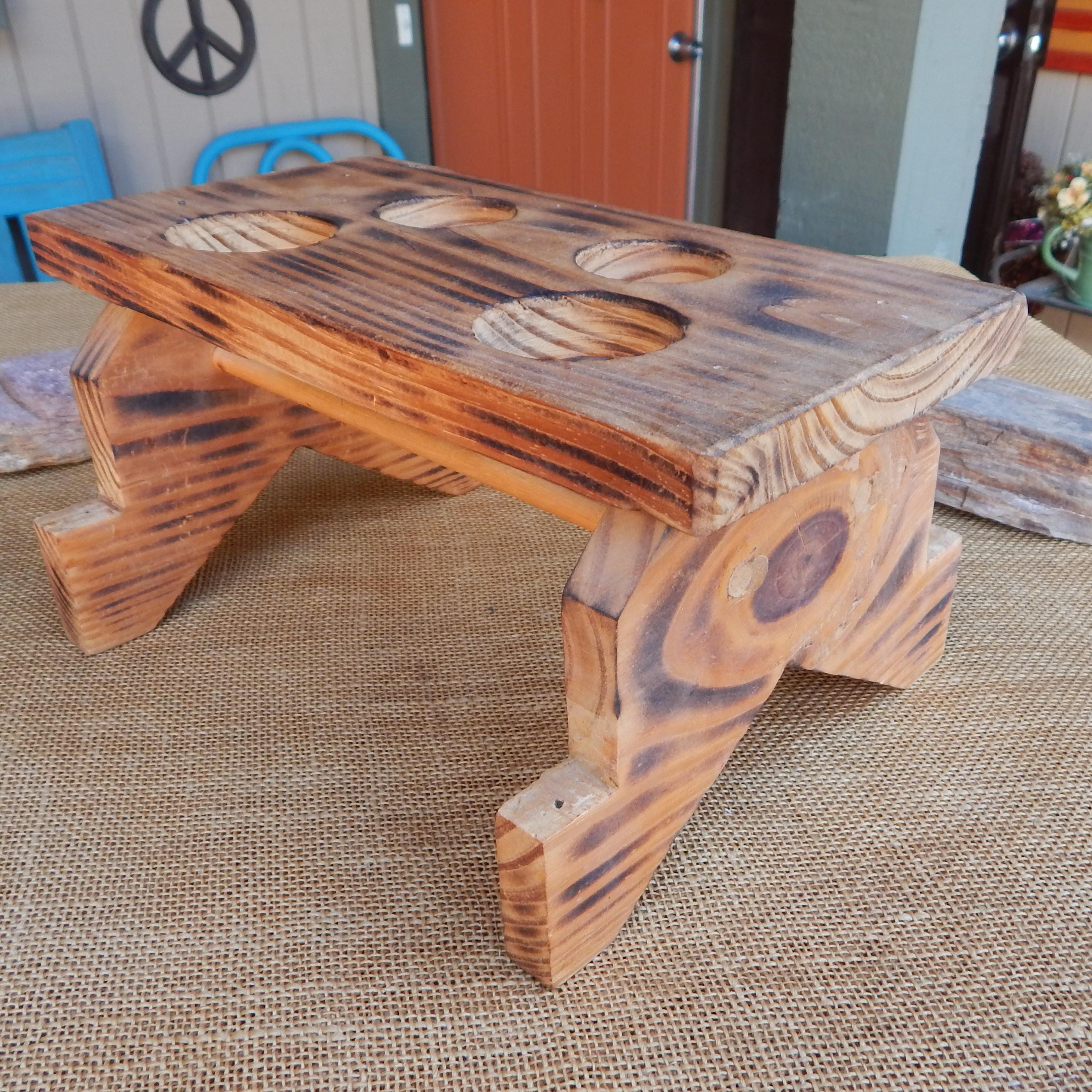 Solid Wood Picnic Table Condiment Holder ~ Handmade Solid 3/4" Wood ...