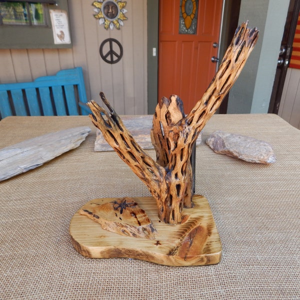 Cholla Cactus Wood Decorative Light  ~  Ambience Cholla Wood Light  ~  1990s Artist Original Decorative Light  ~  NM Cholla Cactus Wood Lamp