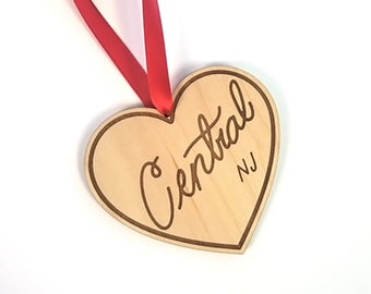 Central New Jersey Heart Ornament