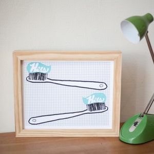 Hers and Hers Tooth Brush Print image 1