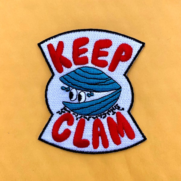 Keep Clam iron on patch