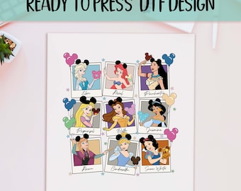 Disney Princesses Ready to Press DTF, Disney Transfer Print, Heat Press DTF Transfer, Disney Ready to Press DTF, Disney Princesses Print