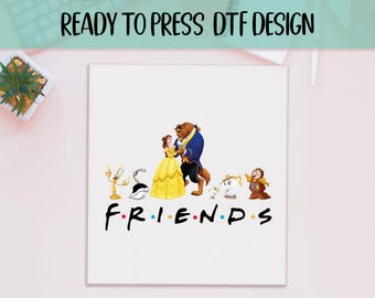 Beauty And The Beast Ready to Press DTF Transfer, Disney Trip Print, Heat Press DTF Transfer, Disney Princess Print, Family Vacation DTF
