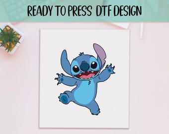 Disney Stitch Ready to Press DTF, Gift For Kids Print, Heat Press DTF Transfer, Disneyland Trip Print, Stitch Lovers DTF, Funny Stitch Print