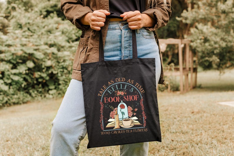 Belle's Book Shop Ready to Press DTF, Disney Transfer Print, Heat Press DTF Transfer, Beauty And Beast DTF Transfer Prints, Bookish Gift afbeelding 6