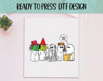 I Got A Rock DTF Transfer - Funny Halloween Ghosts Print