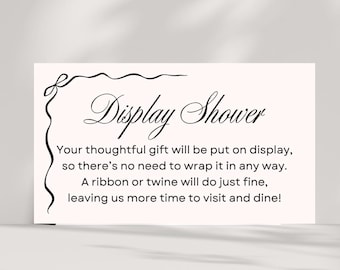 Display Shower Card, Wedding Shower Insert Card