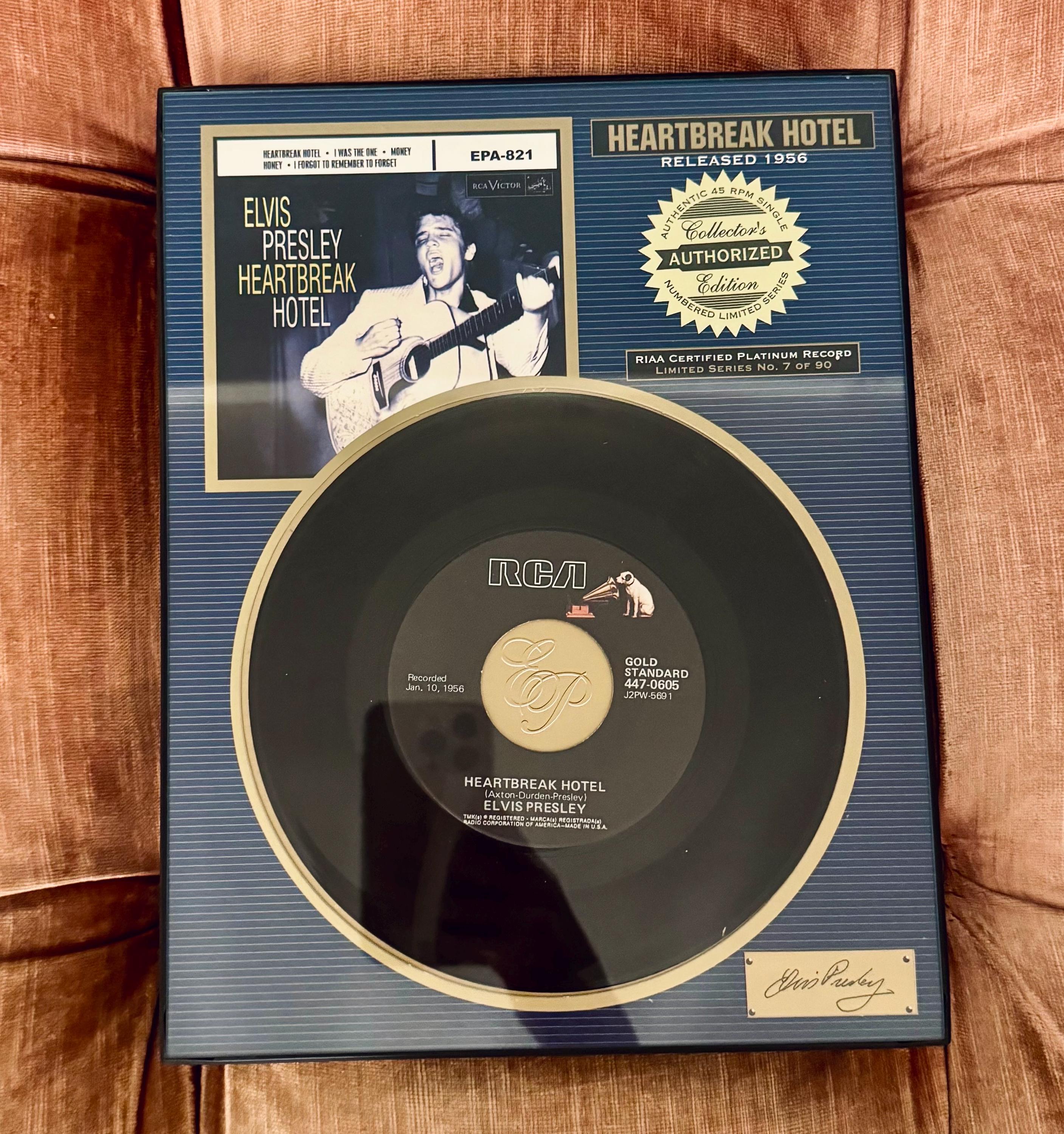 アート・デザイン・音楽 Elvis Presley Record Breakers Elvis Decor for Man Cave | Heartbreak Hotel Platinum Record
