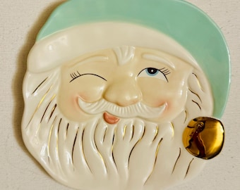 Retro Santa Decor for Holiday Buffet Table | Papa Noel Dish