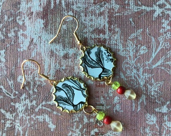 Recycled tin earrings approved to wear for soup making