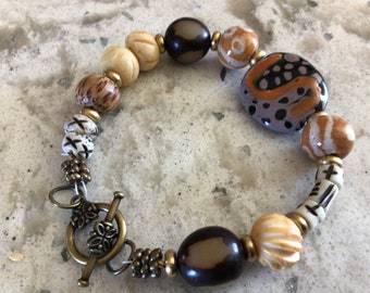 Boho style beaded bracelet tribal style beads