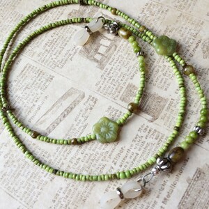 Green eye glass leash eye glass lanyard glasses lanyard beaded lanyard