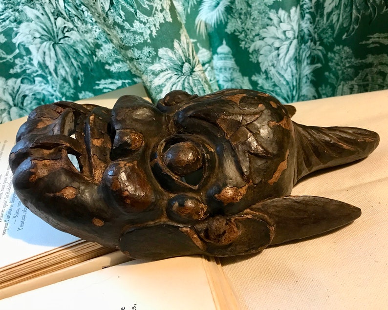 Antique Chinese woodeen demon mask Nuo secret society Etsy