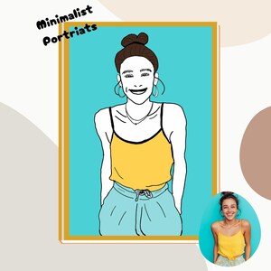 Zoll-Porträt vom Foto, Minimalist Portrait, Cartoon-Porträt Bräute, Geschenk-Mama, Geschenk-Mama, handwerkskunst