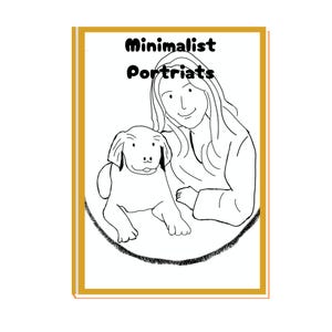 Pet customs portrait from photo, Minimalist Portrait, cartoon  portrait customs, giftful arte, minimal art lining, giftful-couple, craftful