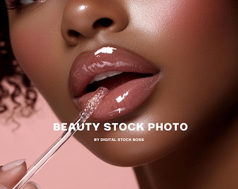 Lip Gloss Stock Photo | Website Banner, Beauty Business (Digital Download)