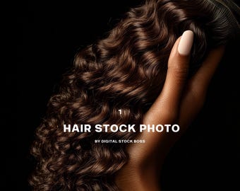 Hair Extension Website Banner: Modern AI Stock Image (Digital Download)