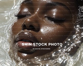Melanin Skin Model Stock Photo | AI-Generated Beauty Ad (Digital Download)