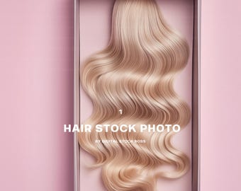 Blonde Hair Extension Stock Image | AI Website Banner (Digital Download)