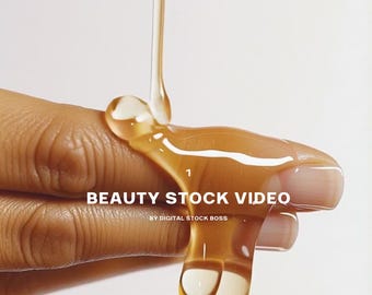 Dripping Honey Skincare Stock Video | Natural Beauty Branding (Digital Download)