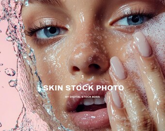 Modern AI Skin Care Website Banner | Wellness Stock Photo