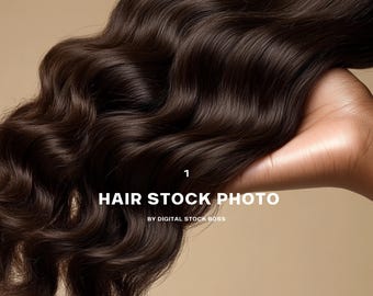 Wavy Hair Extension Stock Image | Salon Website Banner (Digital Download)