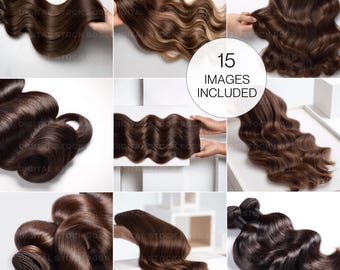 Brunette Hair Extension Website Banner | Modern Stock Image (15 Images)