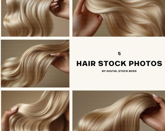 Blonde Hair Extensions Stock Photos | Website Banner Images (Digital Download)