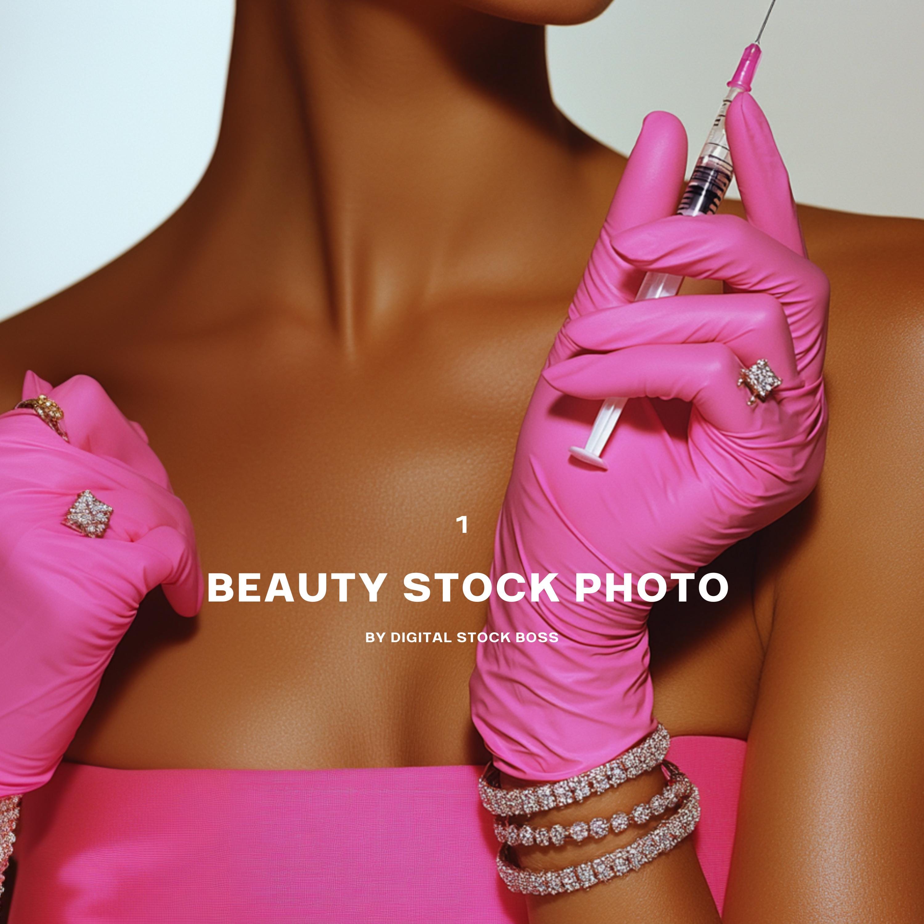 Beauty Botox Injectables Photos | Beauty Aesthetics Website Banner | Botox and Filler Photography | Pink Gloves