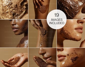Coffee Body Scrub Stock Photos | Website Banner, Skincare (Digital Download)