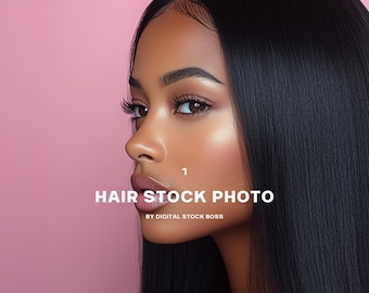 Hair Extension Stock Image: Pink Website Banner (Digital Download)