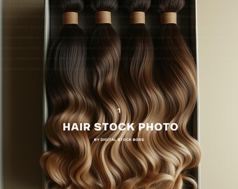 Hair Extension Website Banner | Modern AI Stock Image