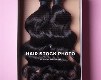 Hair Extension Website Banner: Modern AI Stock Image