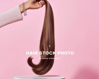 AI Hair Extension Stock Image | Website Banner (Digital Download)
