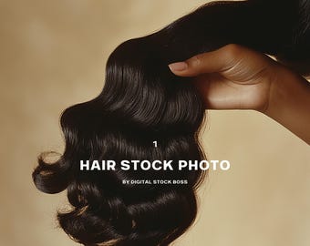 AI Hair Extension Stock Image | Website Banner (Digital Download)