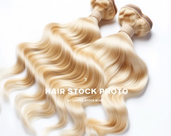 Blonde Hair Extension Stock Image | AI Business Banner (Digital)