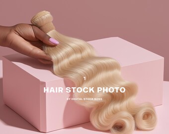 Blonde Hair Extension Website Banner | AI Stock Image