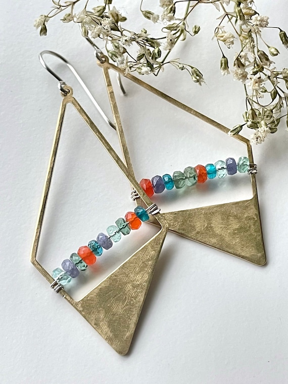 Multicolored Triangle Earrings Multicolored Triangle Earrings