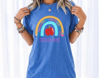 Customized Name Teacher Shirt, Comfort Colors School Apparel, Appreciation Gift