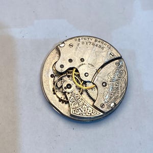 Waltham six size antique pocket watch movement for parts or repair or steam punk image 2