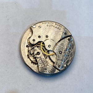 Waltham six size antique pocket watch movement for parts or repair or steam punk image 3