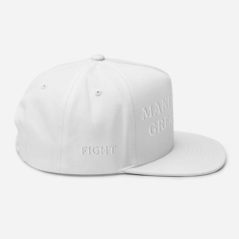 MAGA - Embroidered White on White Flat Bill Cap