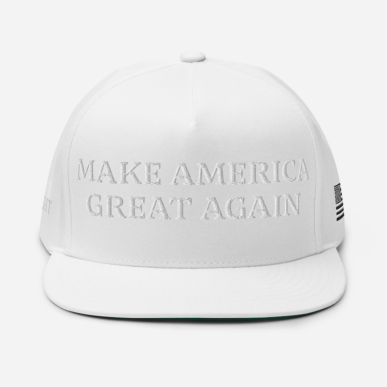 MAGA - Embroidered White on White Flat Bill Cap